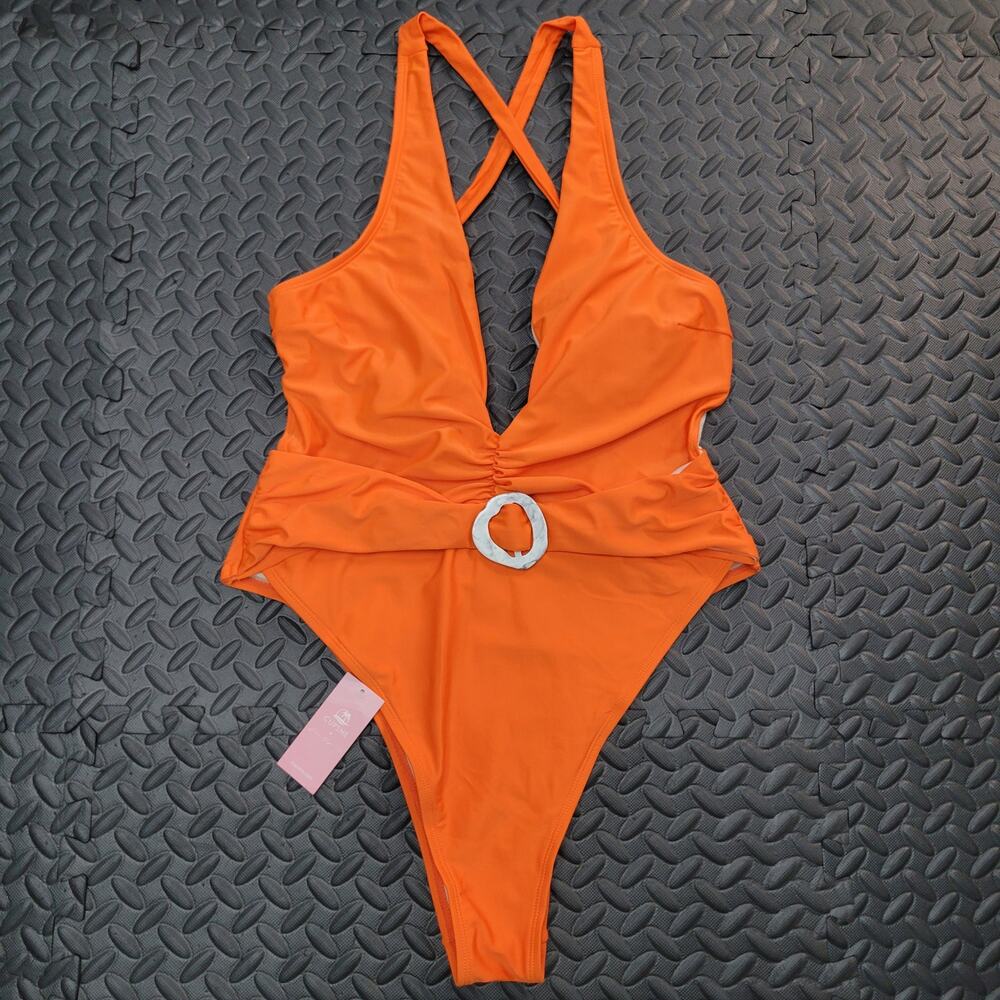 NWT Cupshe One-Piece Swimsuit Summer Vacation Ready Poolside Cruise Beach